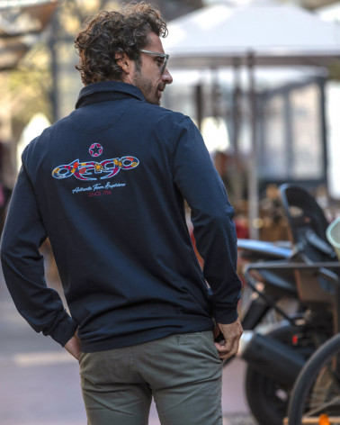 modèle du Polo homme manches longues TAGO Otago rugby marine
