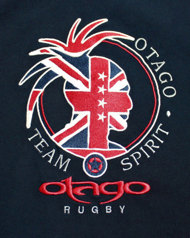 broderie dos du Polo homme manches longues CHAD Otago rugby marine