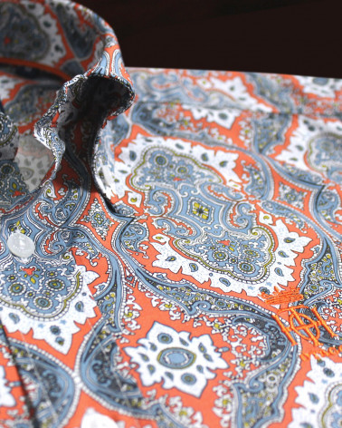 détail de la chemise manches longues pour homme 281 Otago multicolore