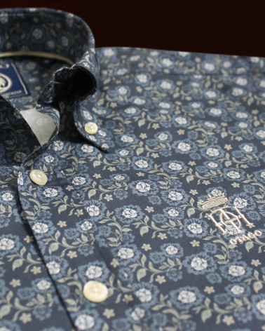 détail de la chemise manches longues pour homme 282 Otago denim