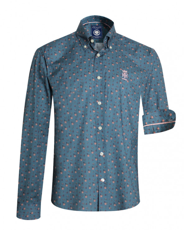 face de la chemise manches longues pour homme 284 Otago indigo