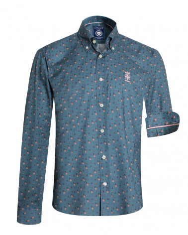 face de la chemise manches longues pour homme 284 Otago indigo