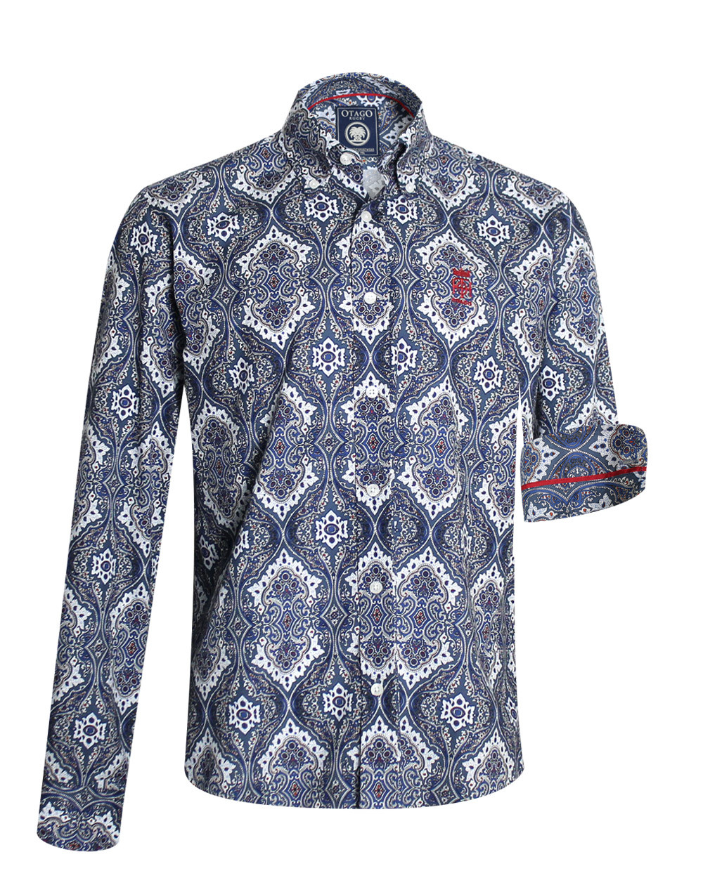 face de la chemise manches longues pour homme 285 Otago bleu marine