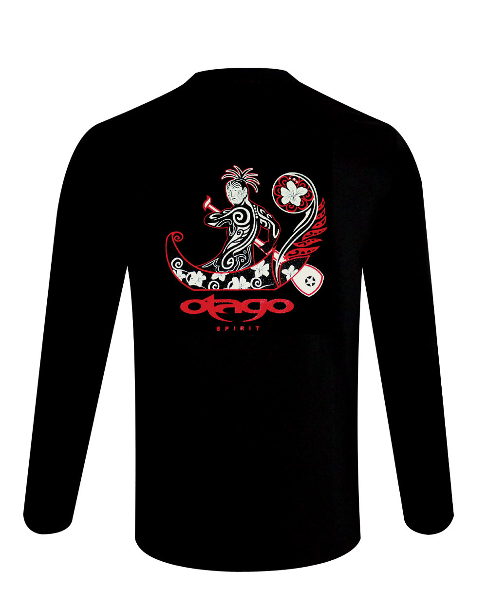 Tee shirt Wave Otago manches longues rugby noir coton pour homme