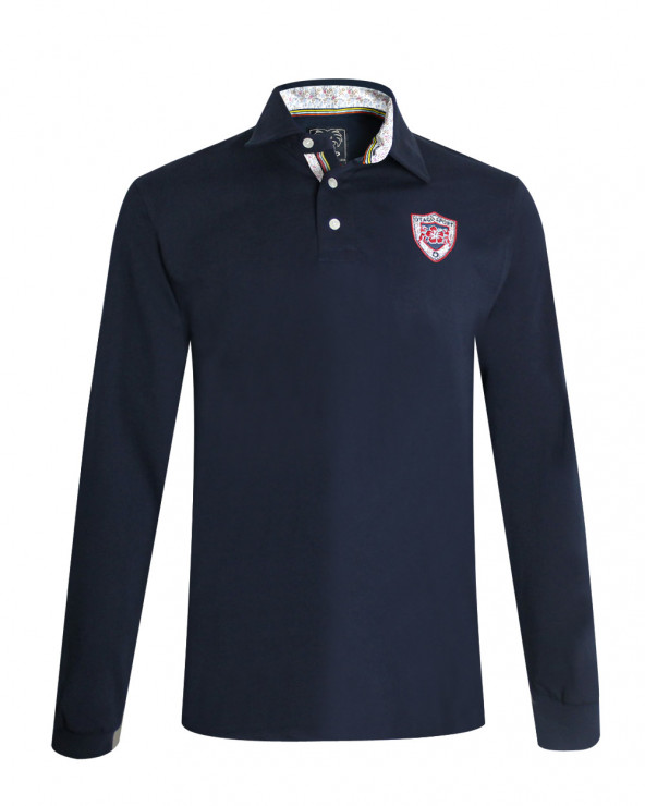 face du Polo homme manches longues TAGO Otago rugby marine