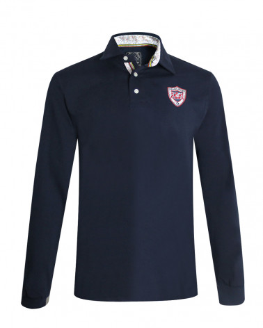 face du Polo homme manches longues TAGO Otago rugby marine