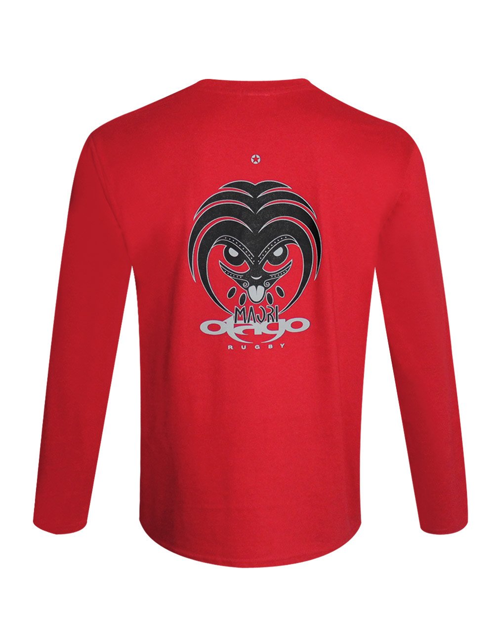 dos du Tee shirt LANG Otago rugby rouge manches longues pour homme