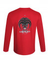 dos du Tee shirt LANG Otago rugby rouge manches longues pour homme