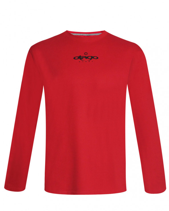 face du Tee shirt LANG Otago rugby rouge manches longues pour homme