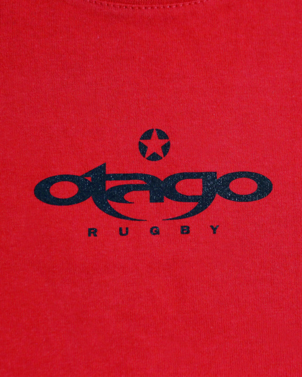 logo sérigraphié du Tee shirt LANG Otago rugby rouge manches longues pour homme