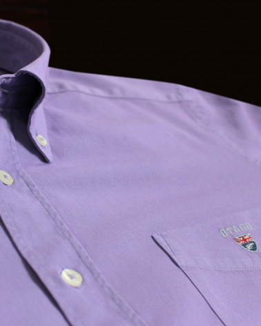 détail de la Chemise manches longues homme Thomas Otago amethyst