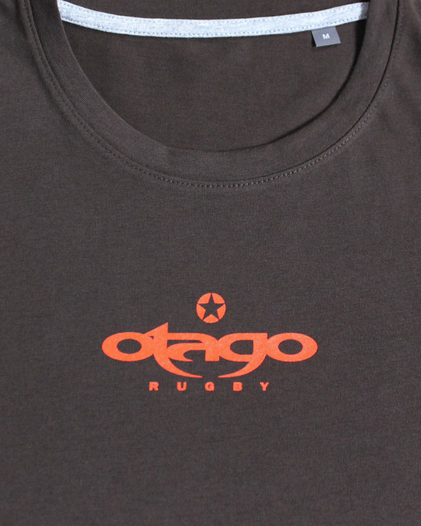 col du Tee shirt Tortue7 Otago manches longues rugby chocolate coton pour homme