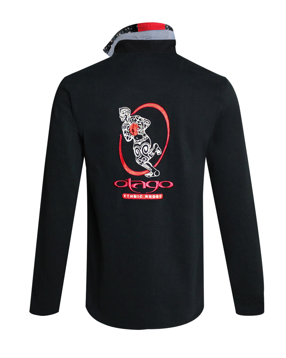 dos du Polo Tatoo manches longues Otago rugby noir pour homme