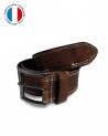 Ceinture Gat Otago en cuir couleur marron fabriquée en France