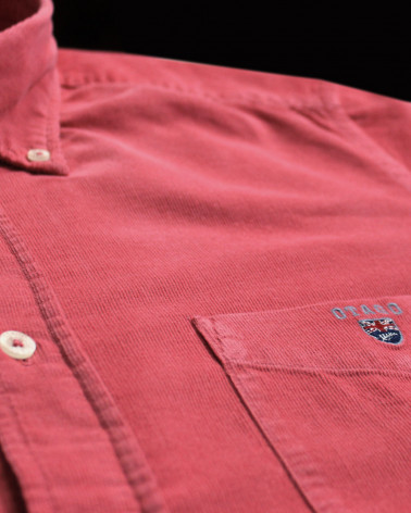 broderie de la Chemise velours homme manches longues Otago New rose