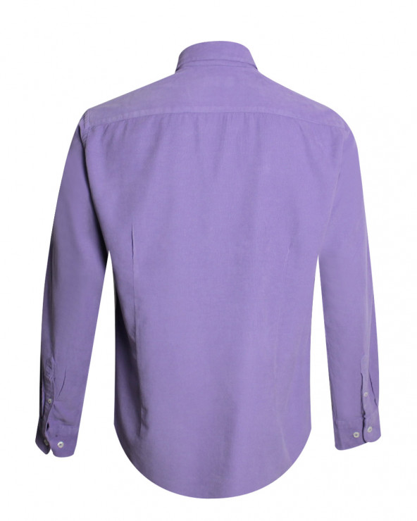 dos de la Chemise velours homme manches longues Otago parme Amethyst