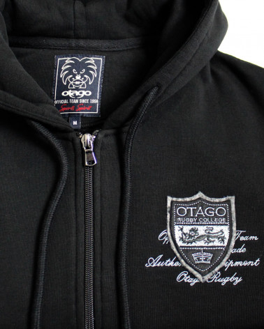 ensemble brodé côté cœur de la Veste zippée à capuche noire pour homme TATOO Otago