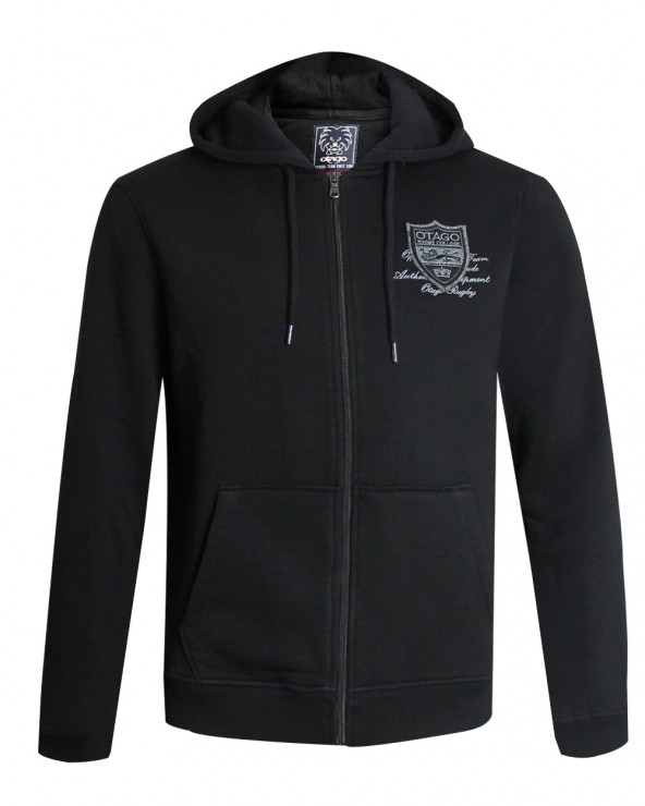 face de la Veste zippée à capuche noire pour homme TATOO Otago