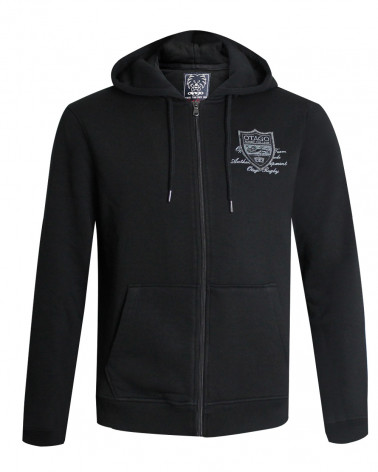 face de la Veste zippée à capuche noire pour homme TATOO Otago