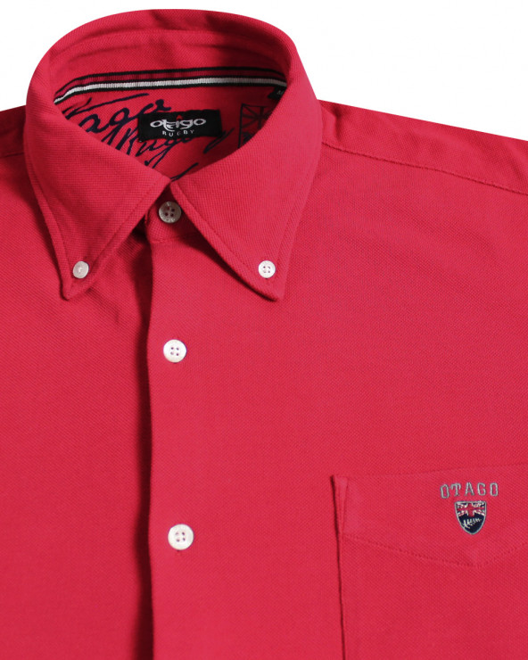 détail de la Chemise rouge manches longues homme Dakota Otago