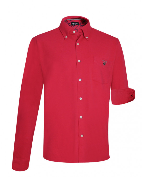 face de la Chemise rouge manches longues homme Dakota Otago