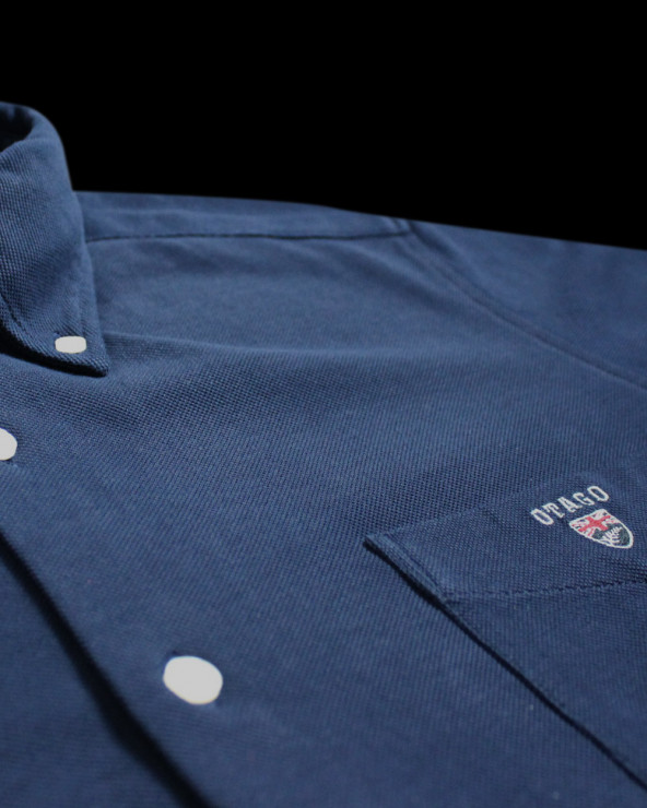 détail de la Chemise manches longues homme Dakota Otago bleu marine