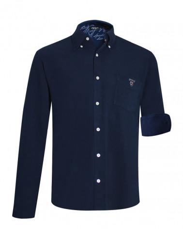 face de la Chemise manches longues homme Dakota Otago bleu marine