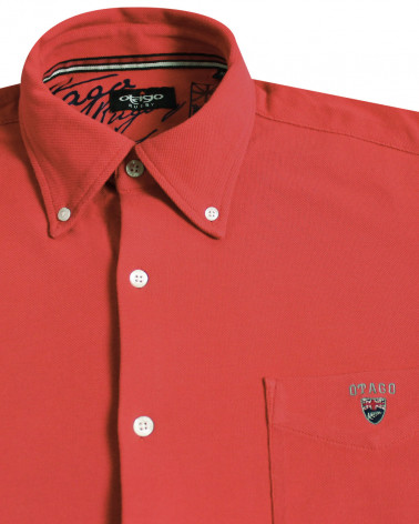 col de la Chemise orange manches longues homme Dakota Otago