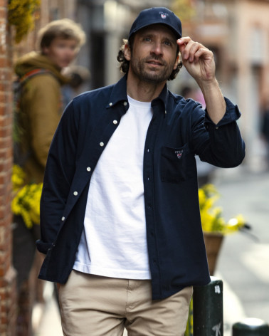 Chemise marine pour homme Dakota Otago portée en taille M