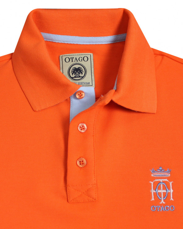 broderie du Polo manches courtes orange pour homme Bota Otago rugby