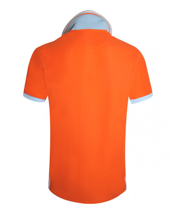dos du Polo manches courtes orange pour homme Bota Otago rugby