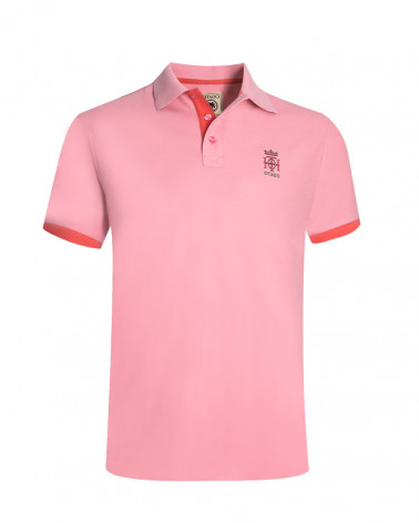 face du Polo manches courtes rose powder pink pour homme Bota Otago rugby