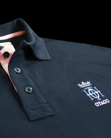 broderie du Polo manches courtes bleu marine pour homme Bota Otago rugby