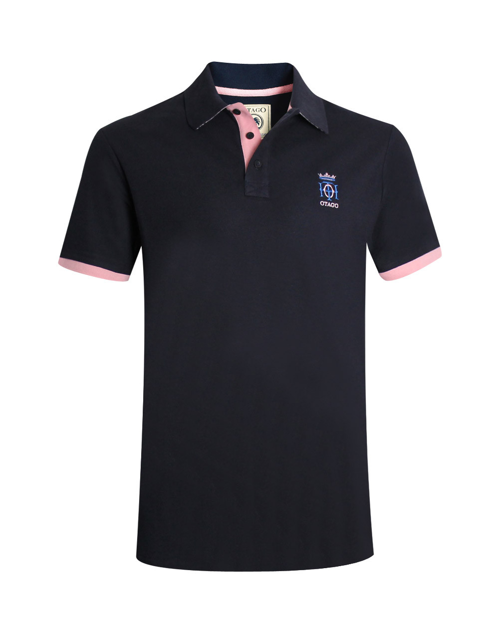 face du Polo manches courtes bleu marine pour homme Bota Otago rugby