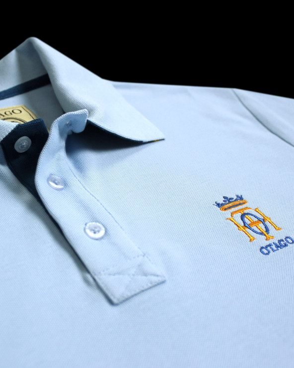 broderie du Polo manches courtes bleu provence pour homme Bota Otago rugby