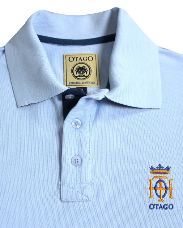 col du Polo manches courtes bleu provence pour homme Bota Otago rugby