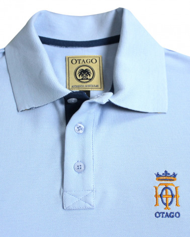 col du Polo manches courtes bleu provence pour homme Bota Otago rugby