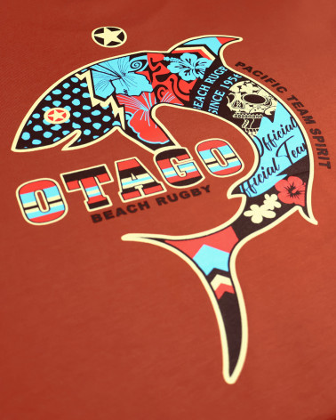 visuel sérigraphié dos du Tee-shirt Patreq Otago rugby burnt brick pour homme