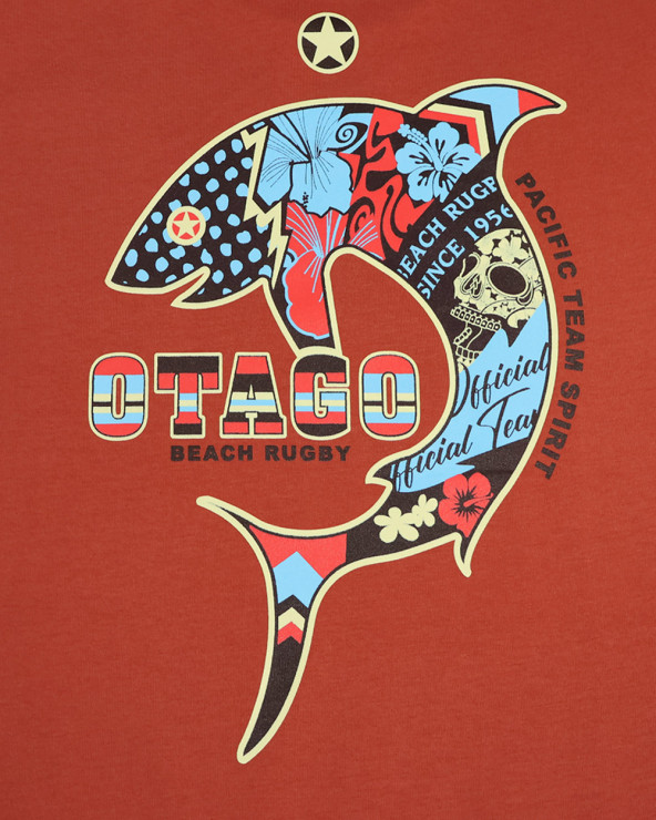 détail dos du Tee-shirt Patreq Otago rugby burnt brick pour homme