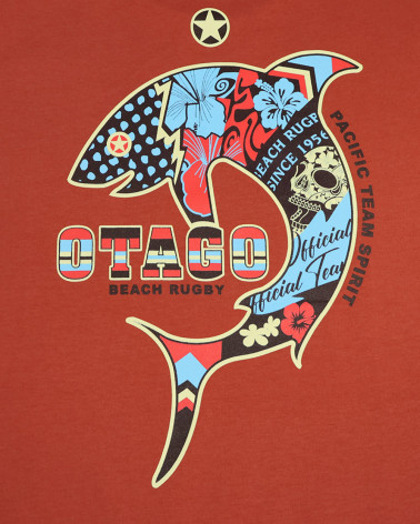 détail dos du Tee-shirt Patreq Otago rugby burnt brick pour homme