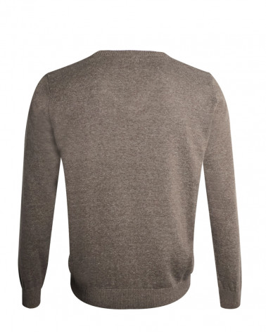 dos du Pull col V pour homme CARBUN Otago marron