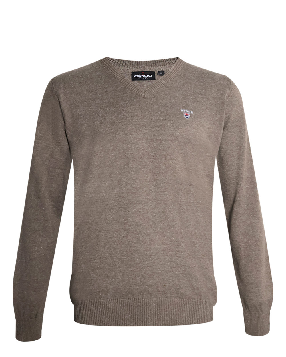 face du Pull col V pour homme CARBUN Otago marron