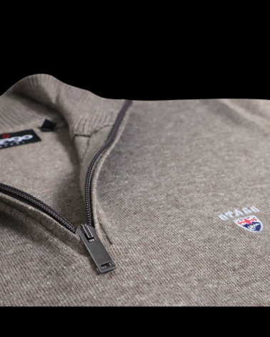 détail du Pull col zip homme CARBUN Otago marron