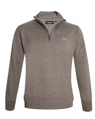 Pull col zip homme CARBUN Otago marron