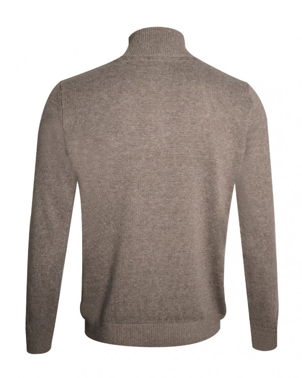 dos du Pull col zip homme CARBUN Otago marron