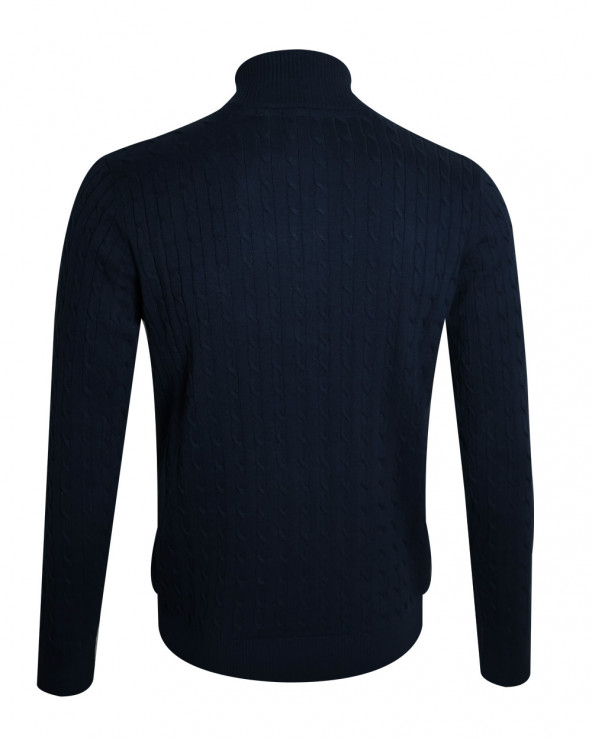 dos du Pull col zip homme CARSADE Otago bleu marine