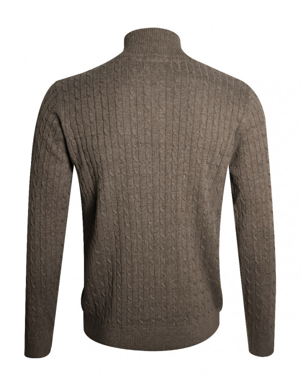 dos du Pull col zippé pour homme CARSADE Otago marron