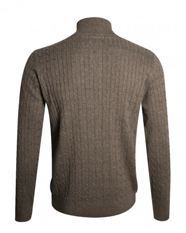dos du Pull col zippé pour homme CARSADE Otago marron