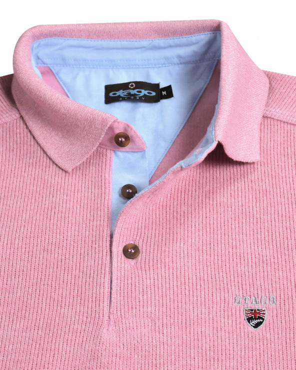 col boutonné Polo rose pour homme 25POML1 Otago rugby