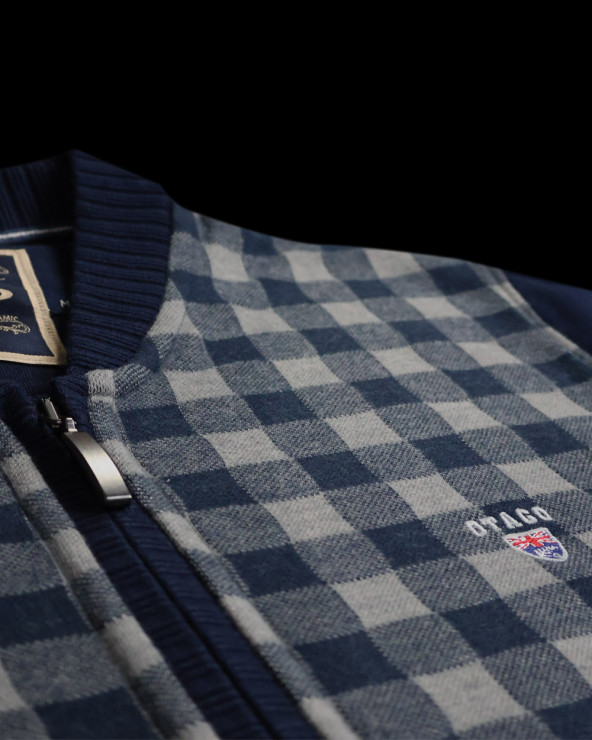 détail du Gilet zip Dambuen Otago rugby marine pour homme